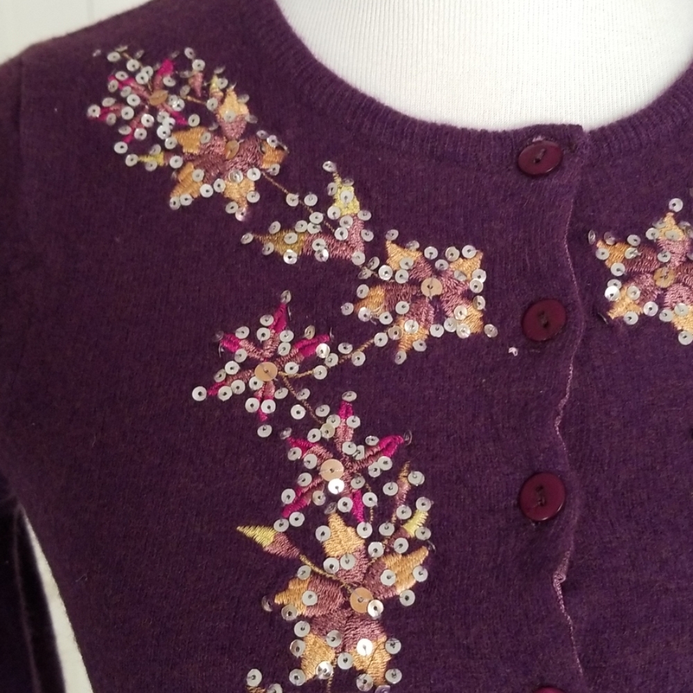 French Connection Wool Sequin Cropped Cardigan - image 5